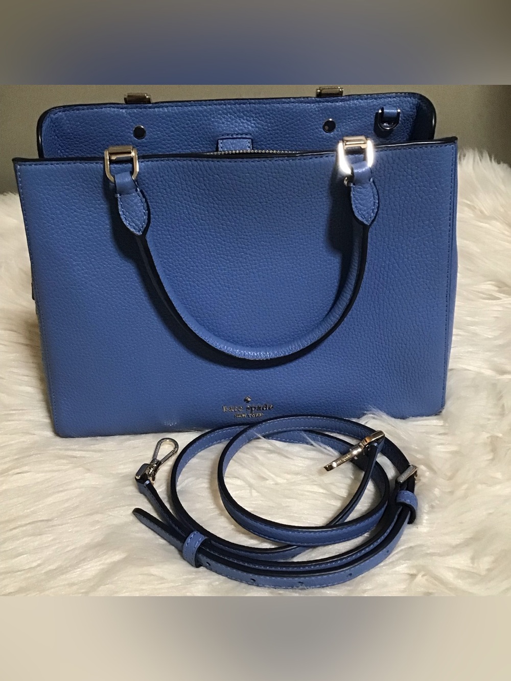 Kate spade triple compartment Leila pebble leather in fresh blue - Picture 16 of 16